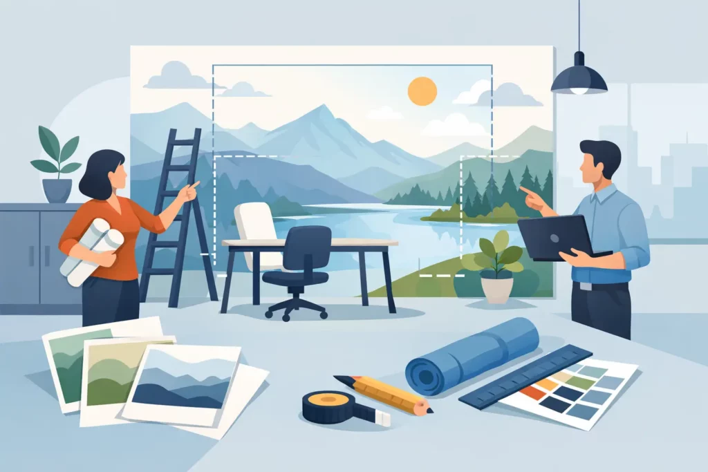 Fototapete fürs Büro drucken - richtig planen